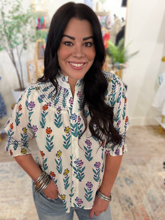 Happy Flowers Top by THML