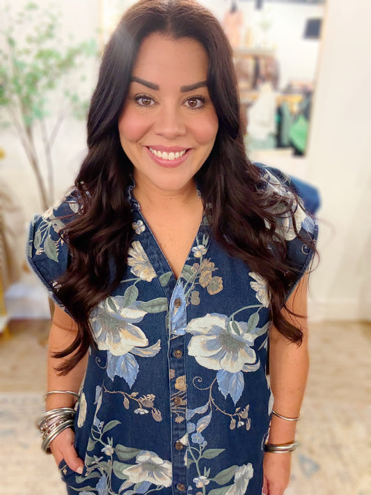 Denim Blooms Dress