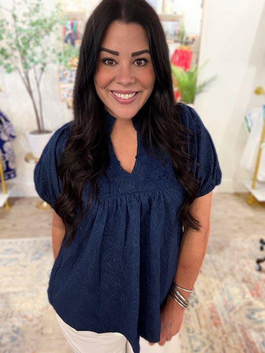 Posh Perfection Navy Top