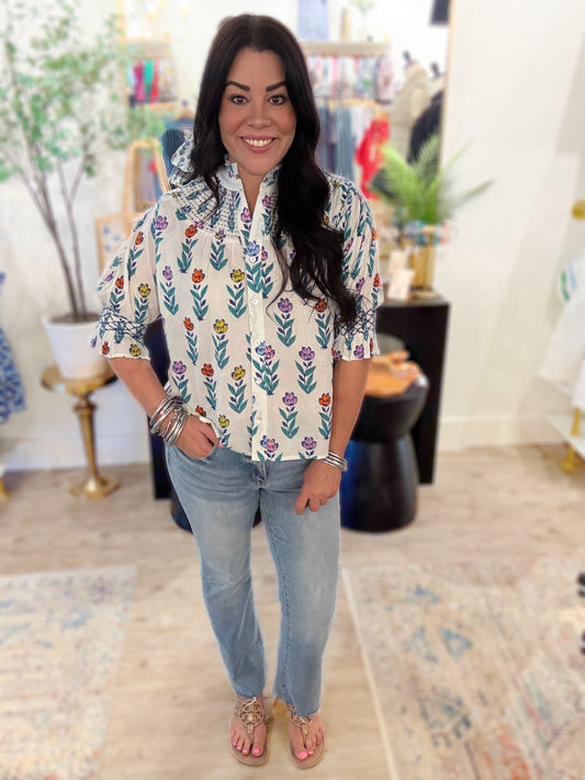 Happy Flowers Top by THML