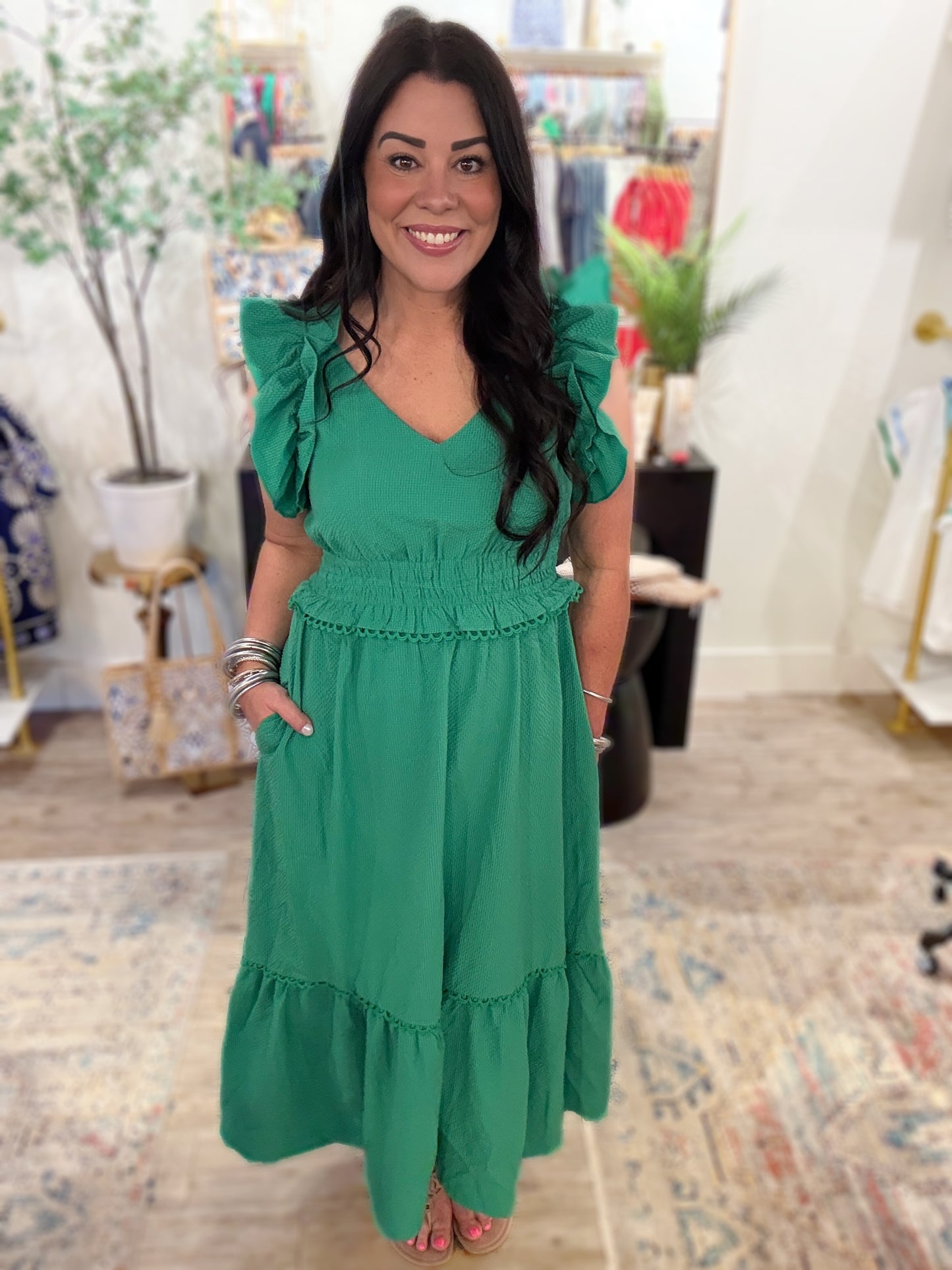 Emerald Dreams Midi Dress