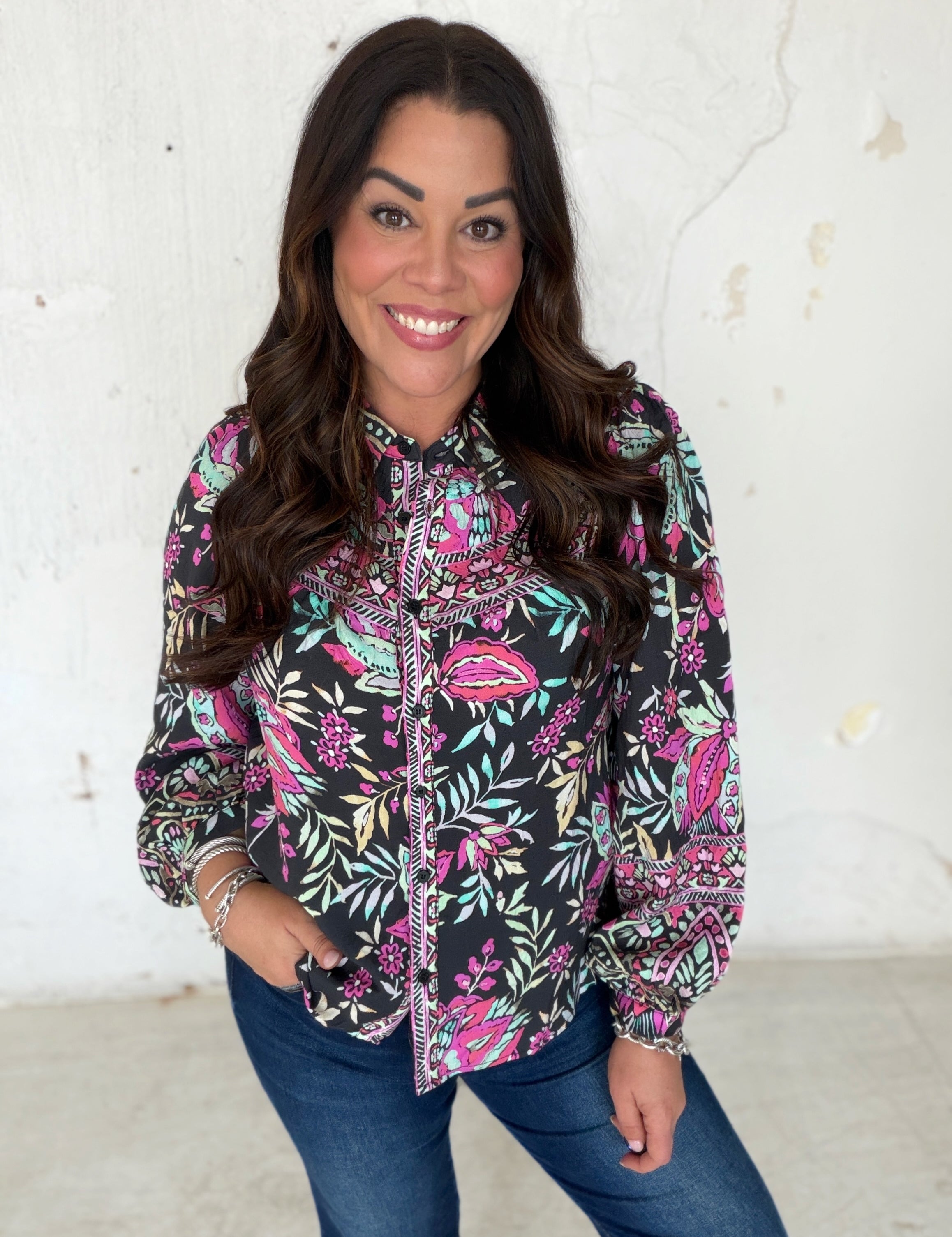 Midnight in Bloom Blouse