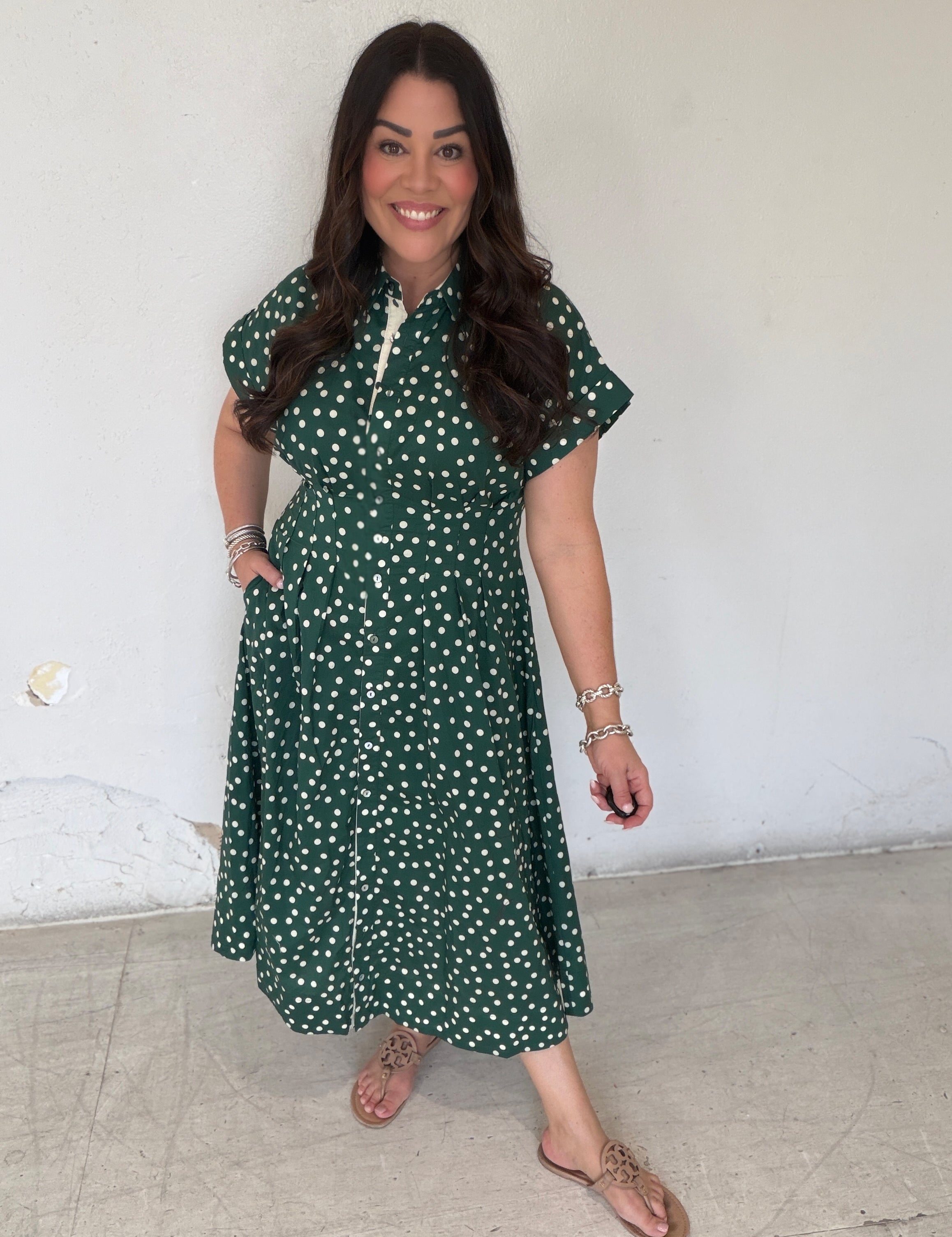 Evergreen Dot Dress