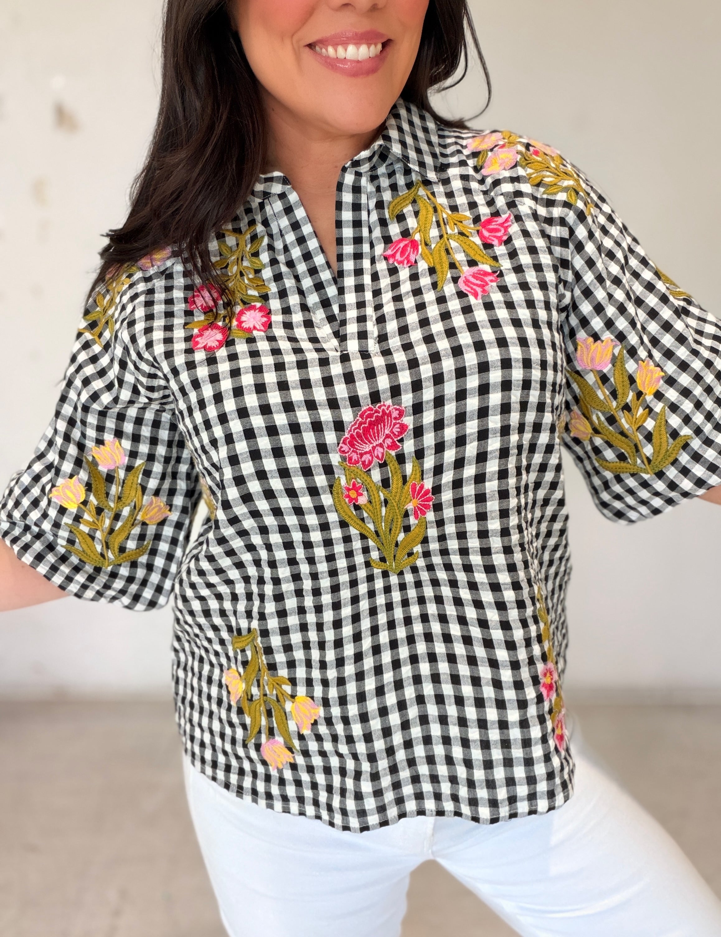 Wildflower Gingham Top by THML