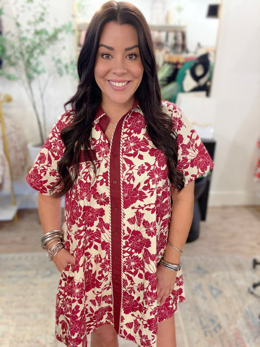 Crimson Bloom Dress