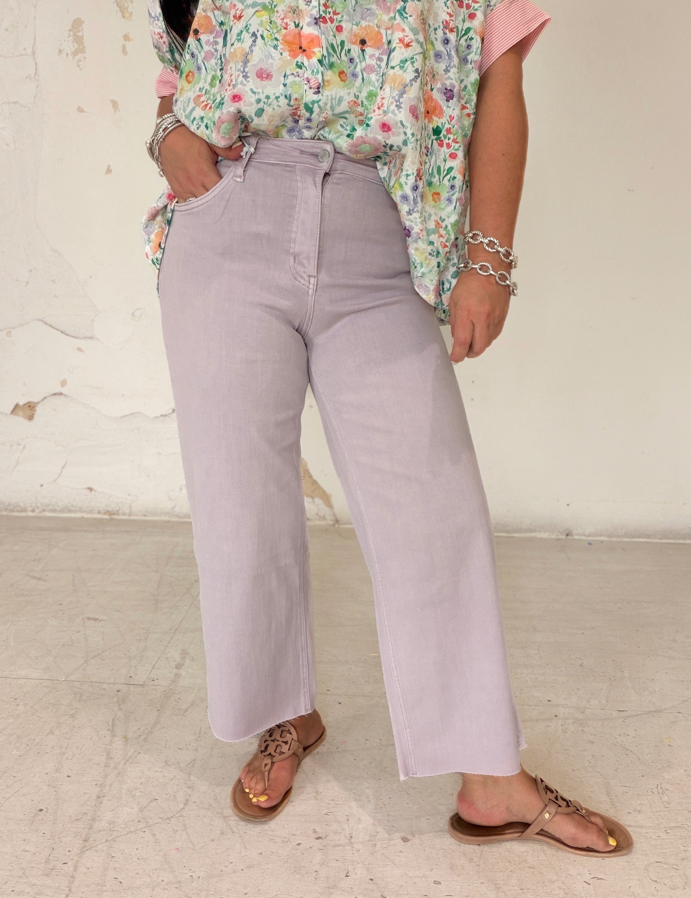 Vervet Lavender Wide Leg Crop