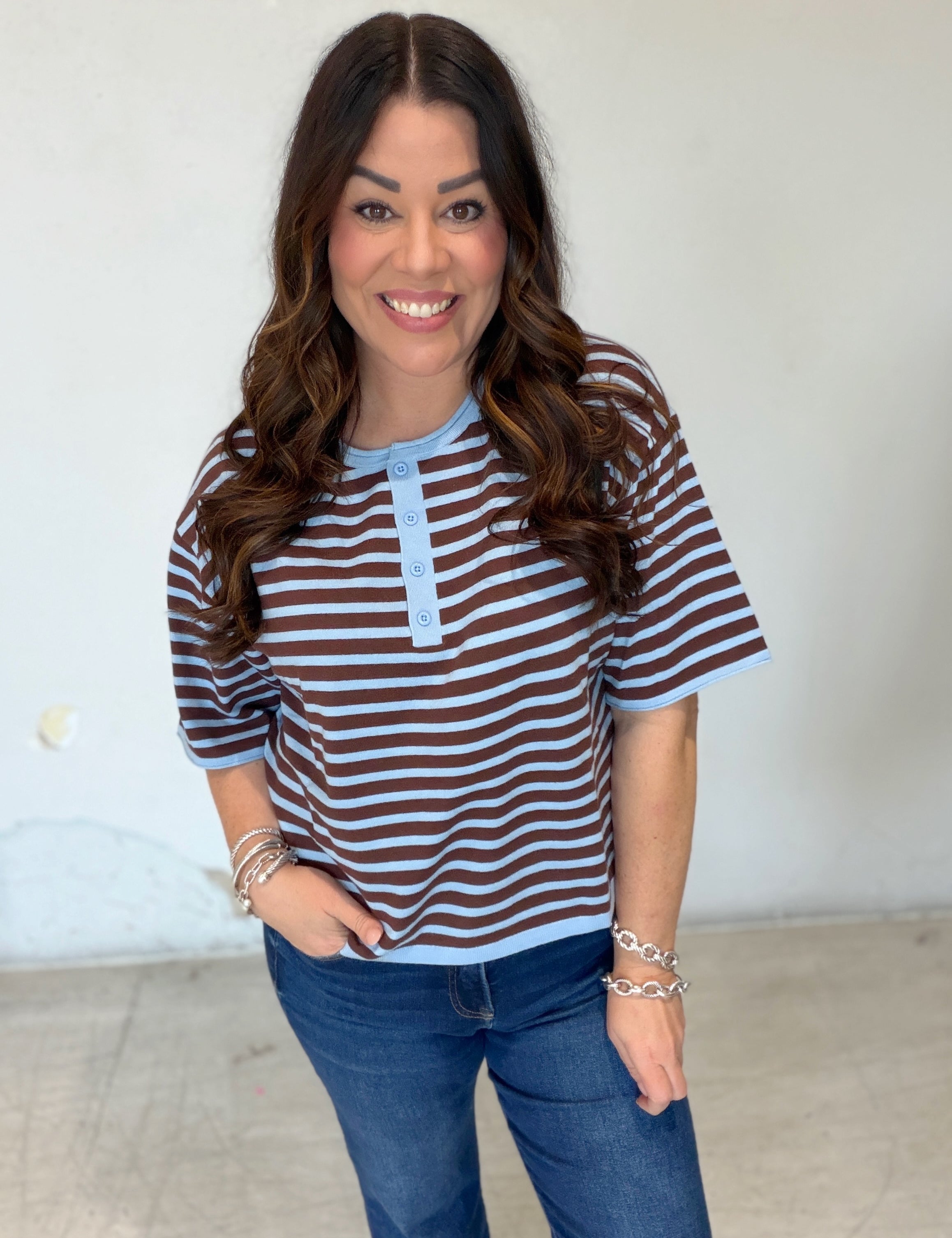Blue Skies Ahead Striped Knit