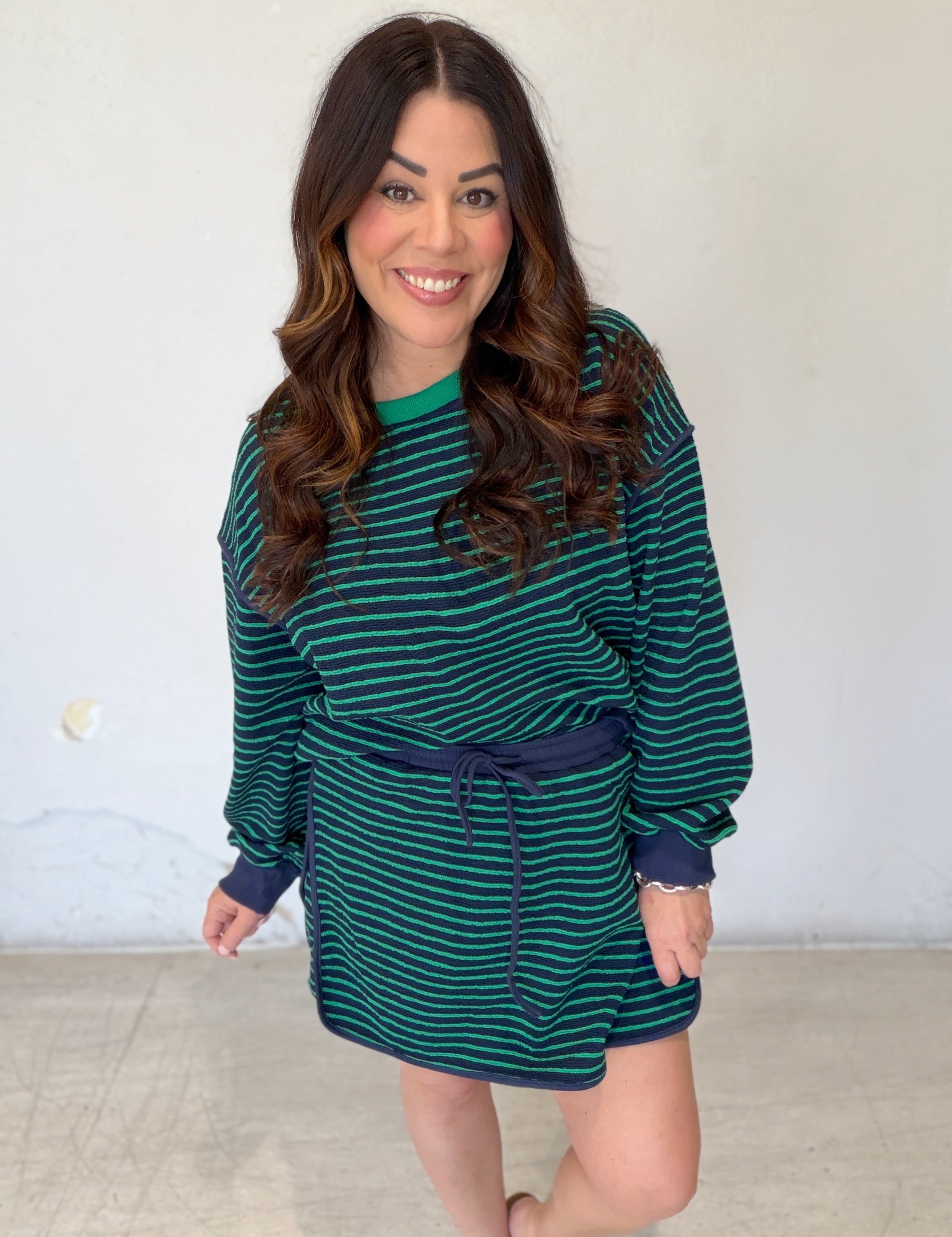 Off Duty in Emerald Skort Set