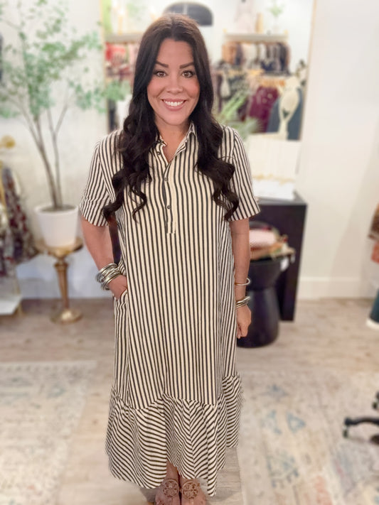 Metro Stripe Midi