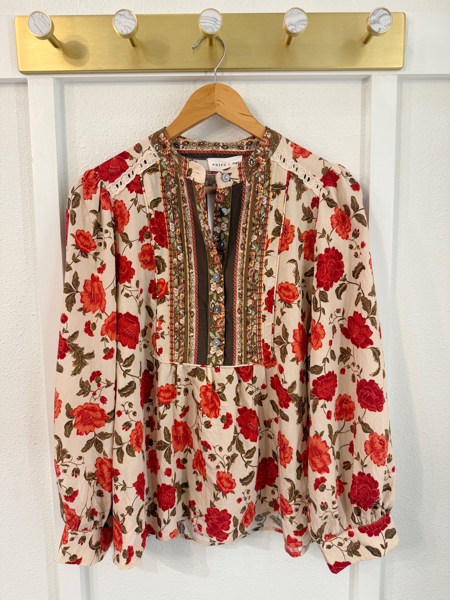 Vintage Rose Boho Blouse