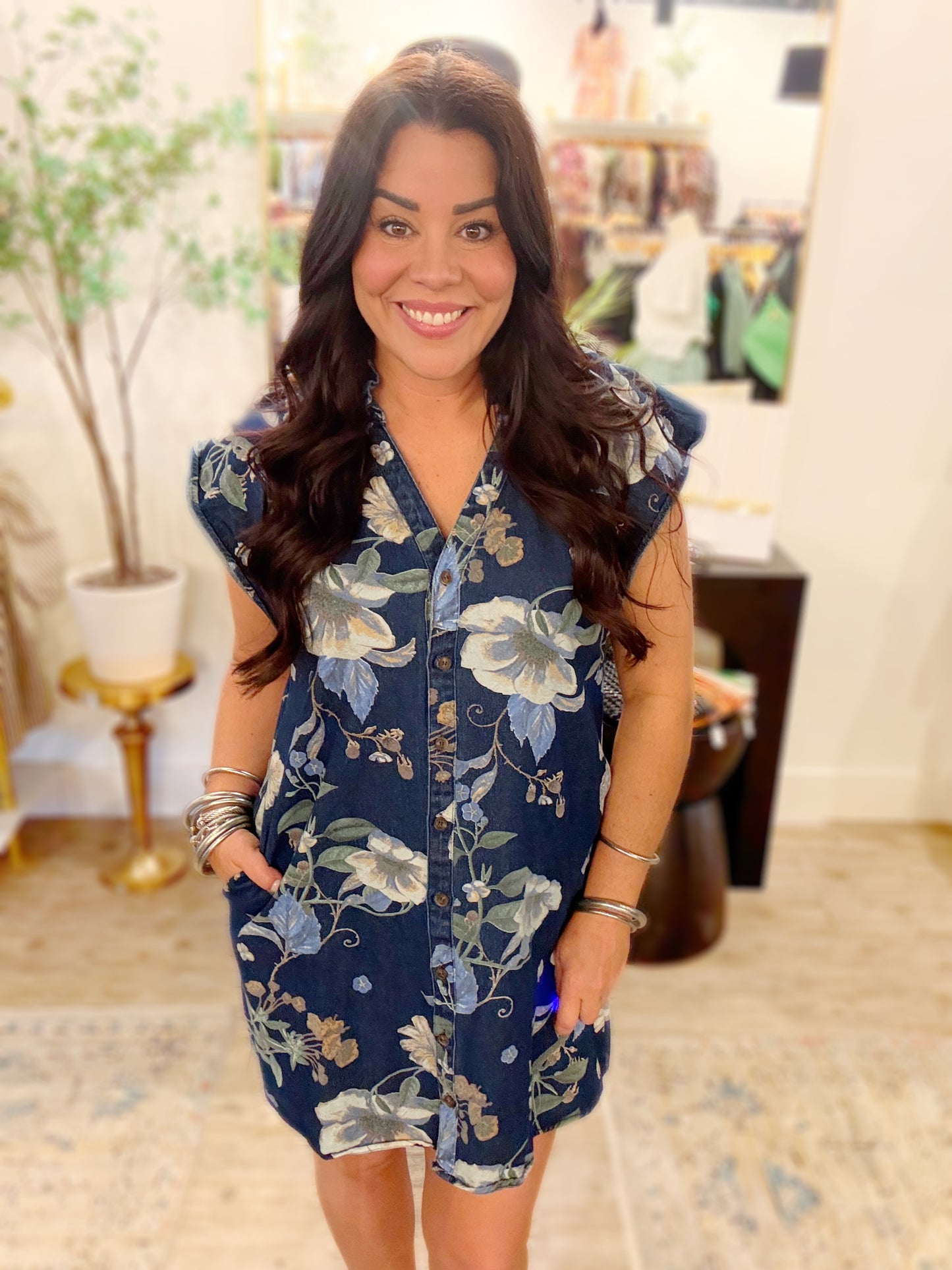 Denim Blooms Dress