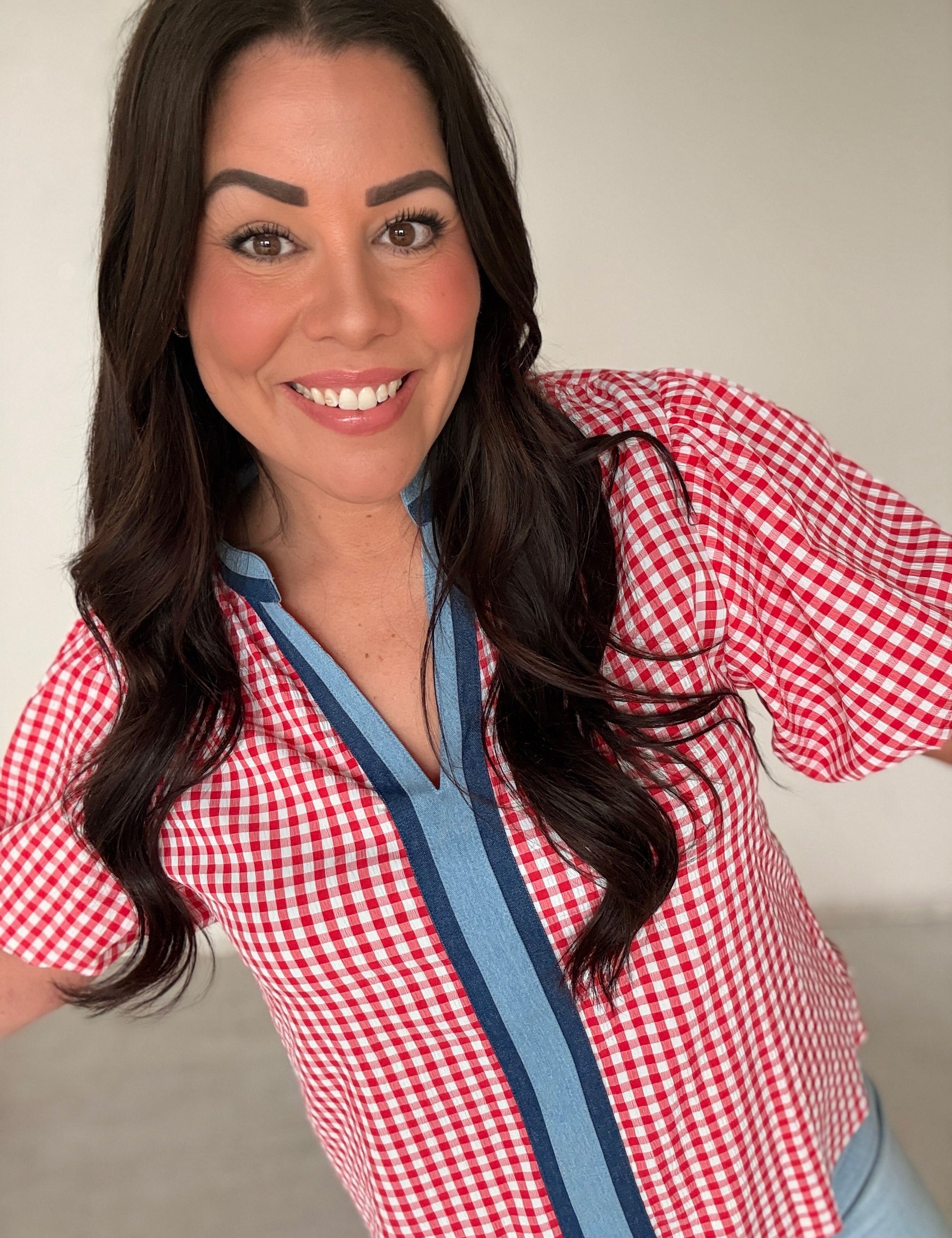 Picture Perfect Gingham Top by THML