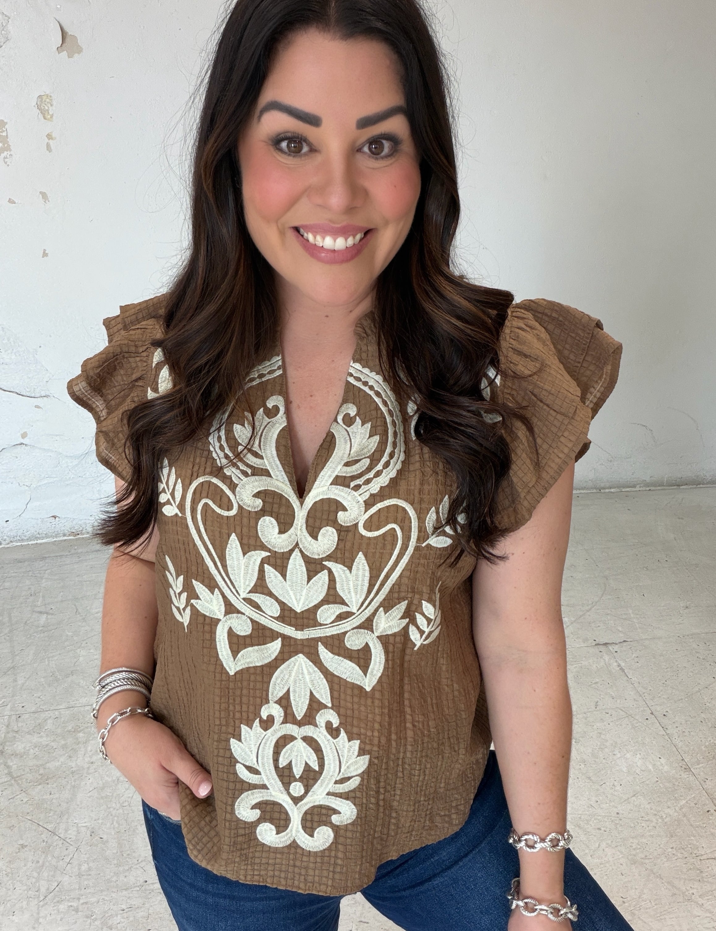 Autumn Edit Embroidered Top by THML
