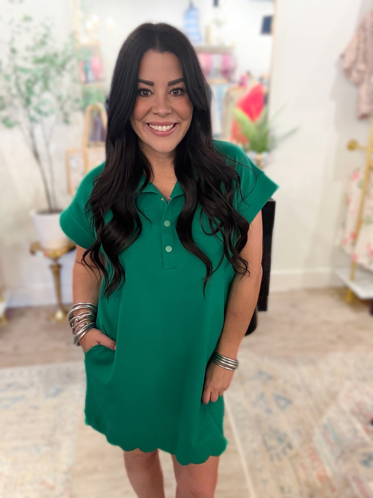 On The Green Dress