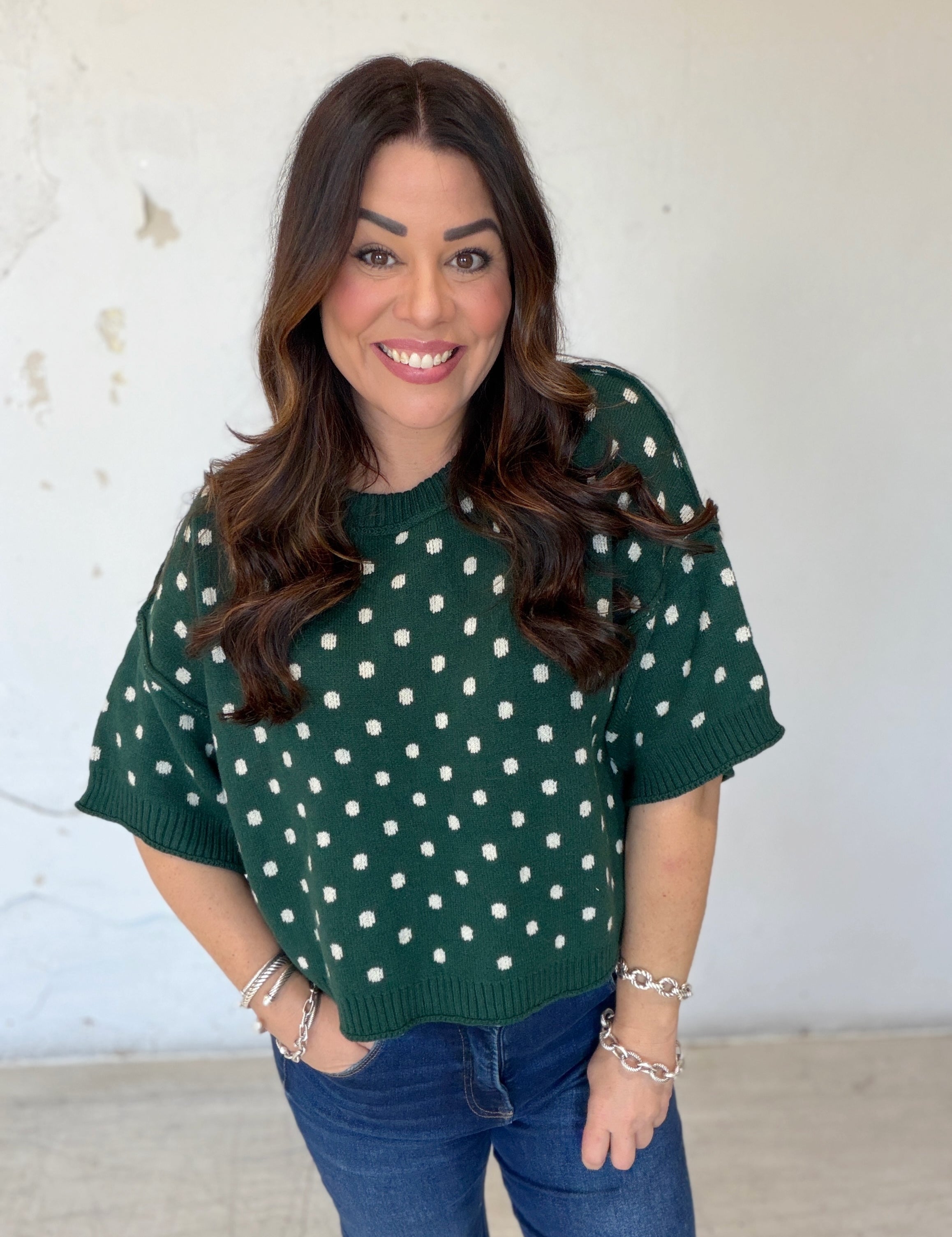 Spot On In Evergreen Sweater
