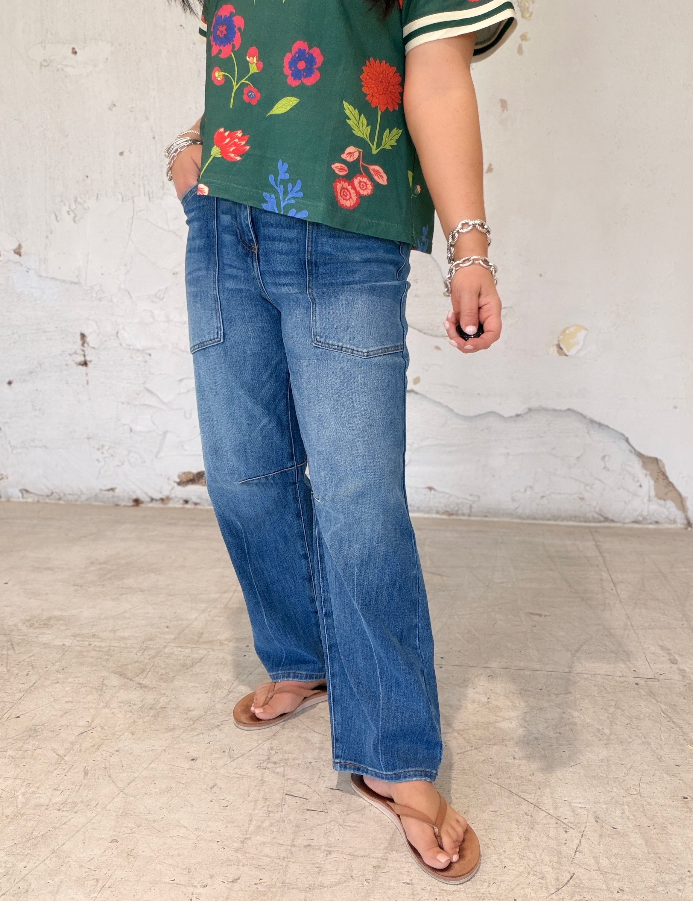 On The Rise Barrel Carpenter Pocket Jeans