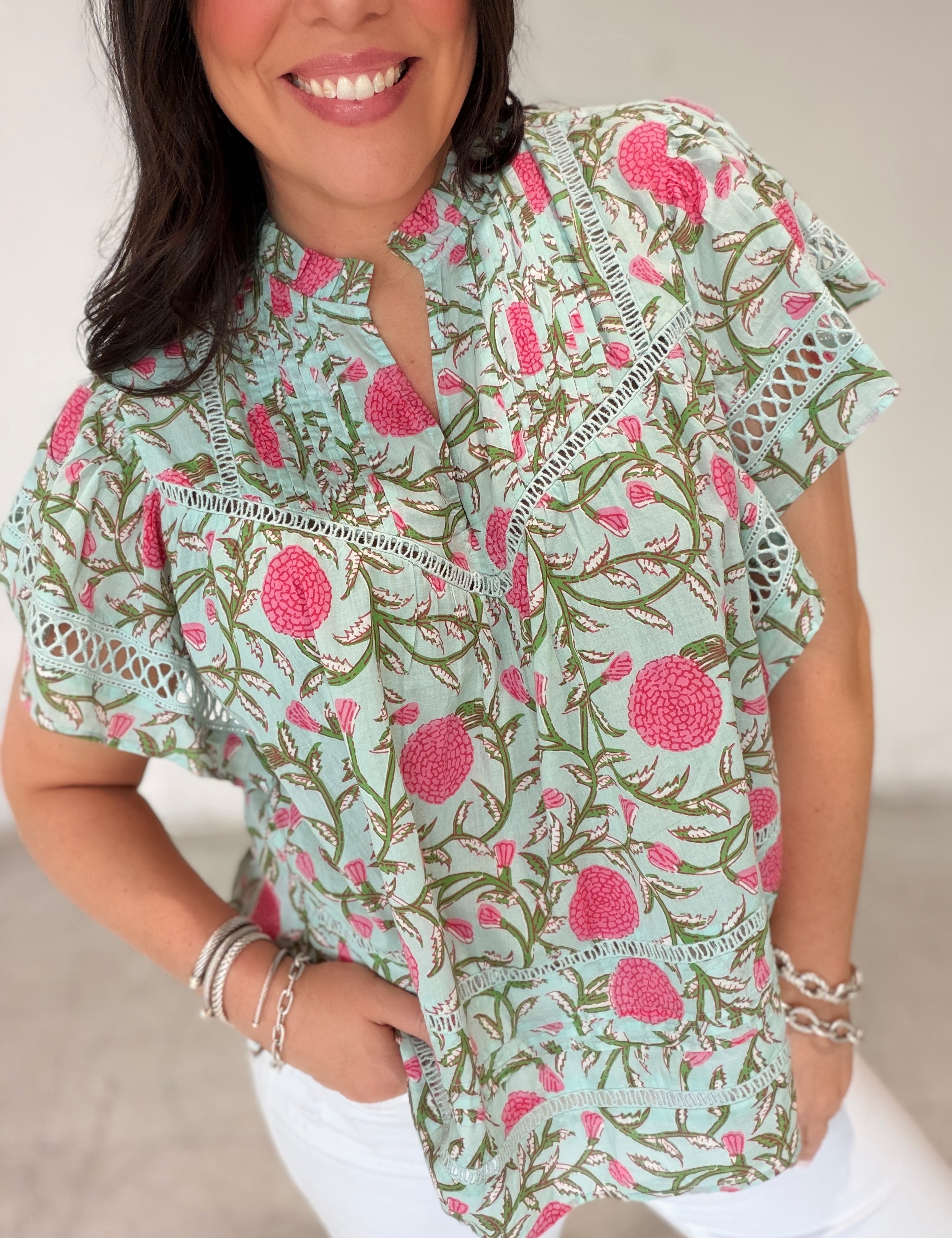 Pink Thistle Bloom Top by THML