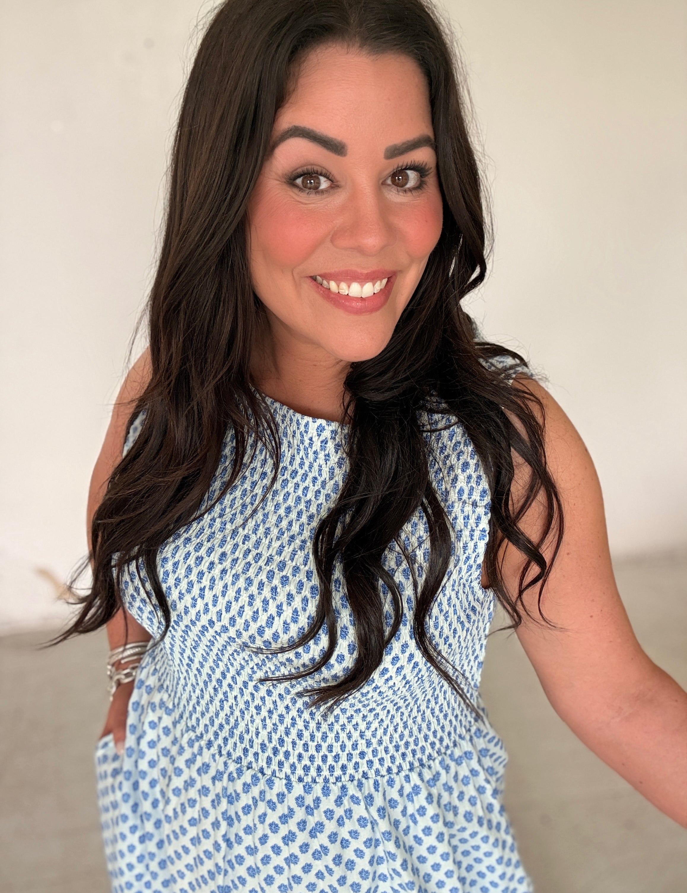 Bluebell Garden Smocked Midi Dress by THML